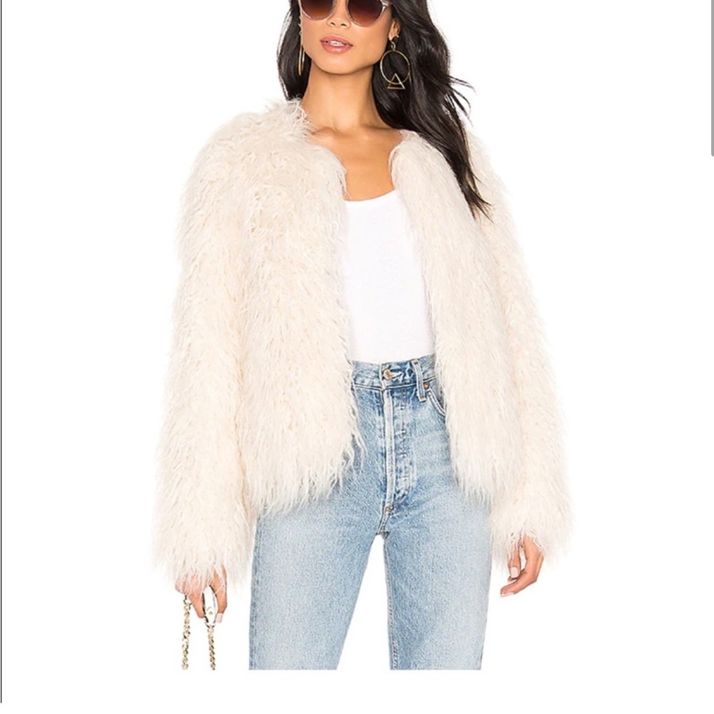 NWT Sanctuary Women’s Salt Studio Fifty Fur Cropped Faux Fur Jacket. Size Large